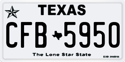 TX license plate CFB5950