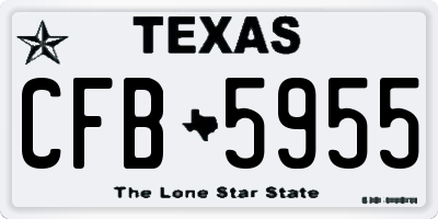 TX license plate CFB5955