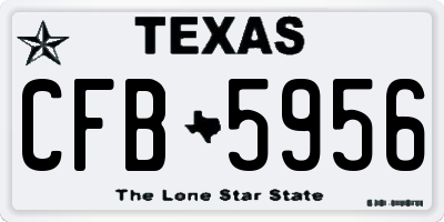 TX license plate CFB5956