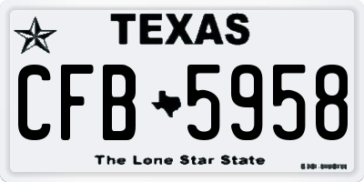 TX license plate CFB5958