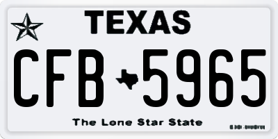 TX license plate CFB5965