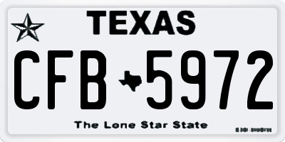 TX license plate CFB5972