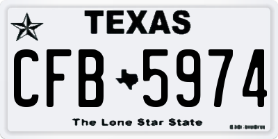 TX license plate CFB5974