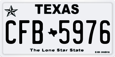 TX license plate CFB5976