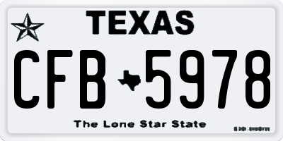 TX license plate CFB5978