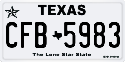 TX license plate CFB5983