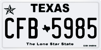 TX license plate CFB5985