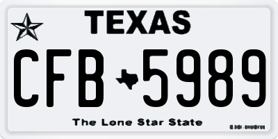 TX license plate CFB5989