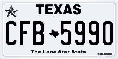 TX license plate CFB5990