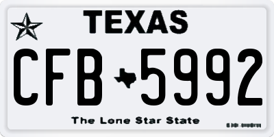 TX license plate CFB5992