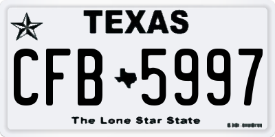 TX license plate CFB5997