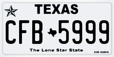TX license plate CFB5999