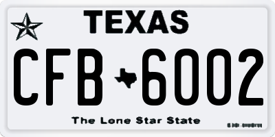 TX license plate CFB6002