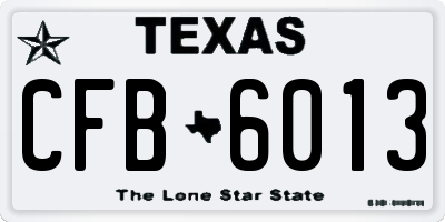 TX license plate CFB6013