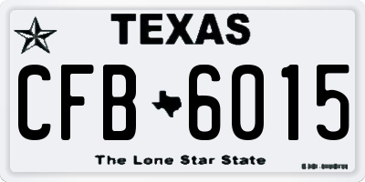 TX license plate CFB6015