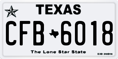 TX license plate CFB6018