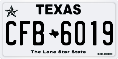 TX license plate CFB6019