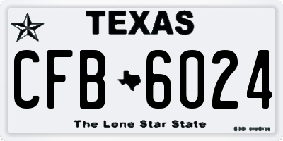 TX license plate CFB6024