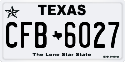TX license plate CFB6027