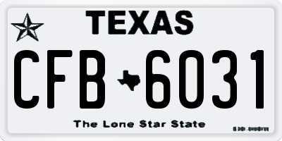TX license plate CFB6031