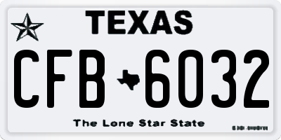 TX license plate CFB6032