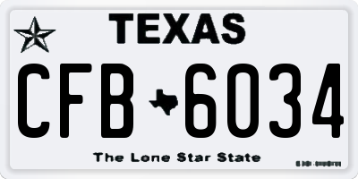 TX license plate CFB6034