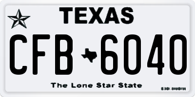 TX license plate CFB6040