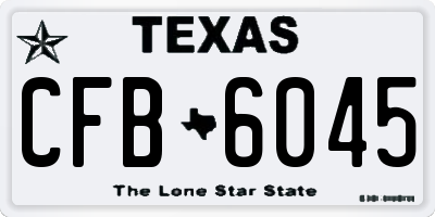 TX license plate CFB6045