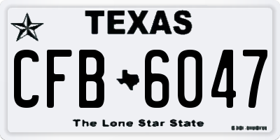 TX license plate CFB6047