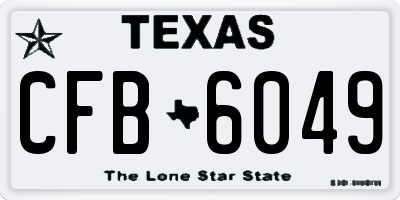 TX license plate CFB6049