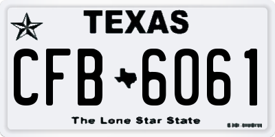TX license plate CFB6061