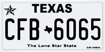 TX license plate CFB6065