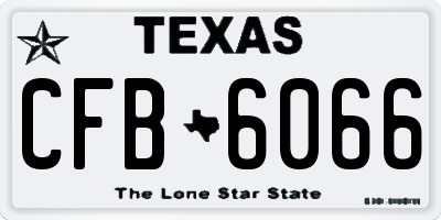TX license plate CFB6066