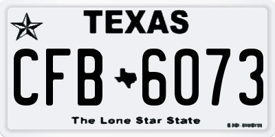 TX license plate CFB6073