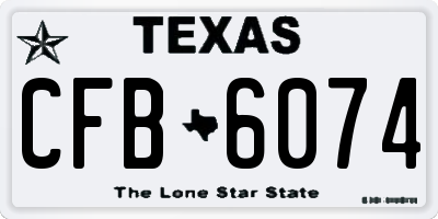 TX license plate CFB6074