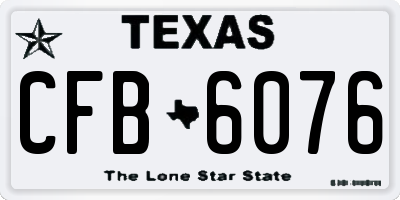 TX license plate CFB6076