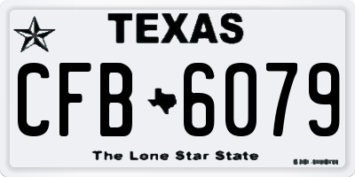 TX license plate CFB6079