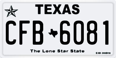 TX license plate CFB6081