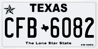 TX license plate CFB6082