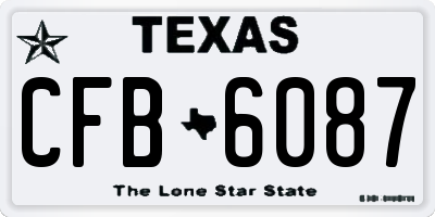 TX license plate CFB6087