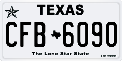 TX license plate CFB6090
