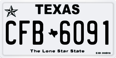 TX license plate CFB6091