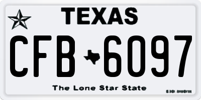 TX license plate CFB6097
