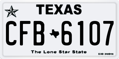 TX license plate CFB6107