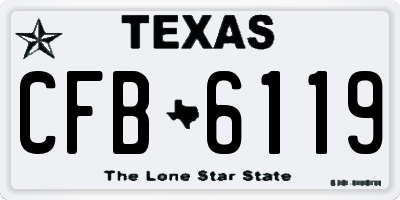 TX license plate CFB6119