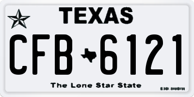 TX license plate CFB6121