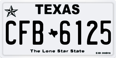 TX license plate CFB6125