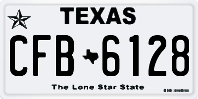 TX license plate CFB6128