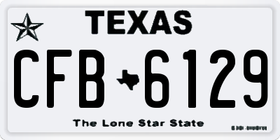 TX license plate CFB6129