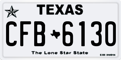 TX license plate CFB6130